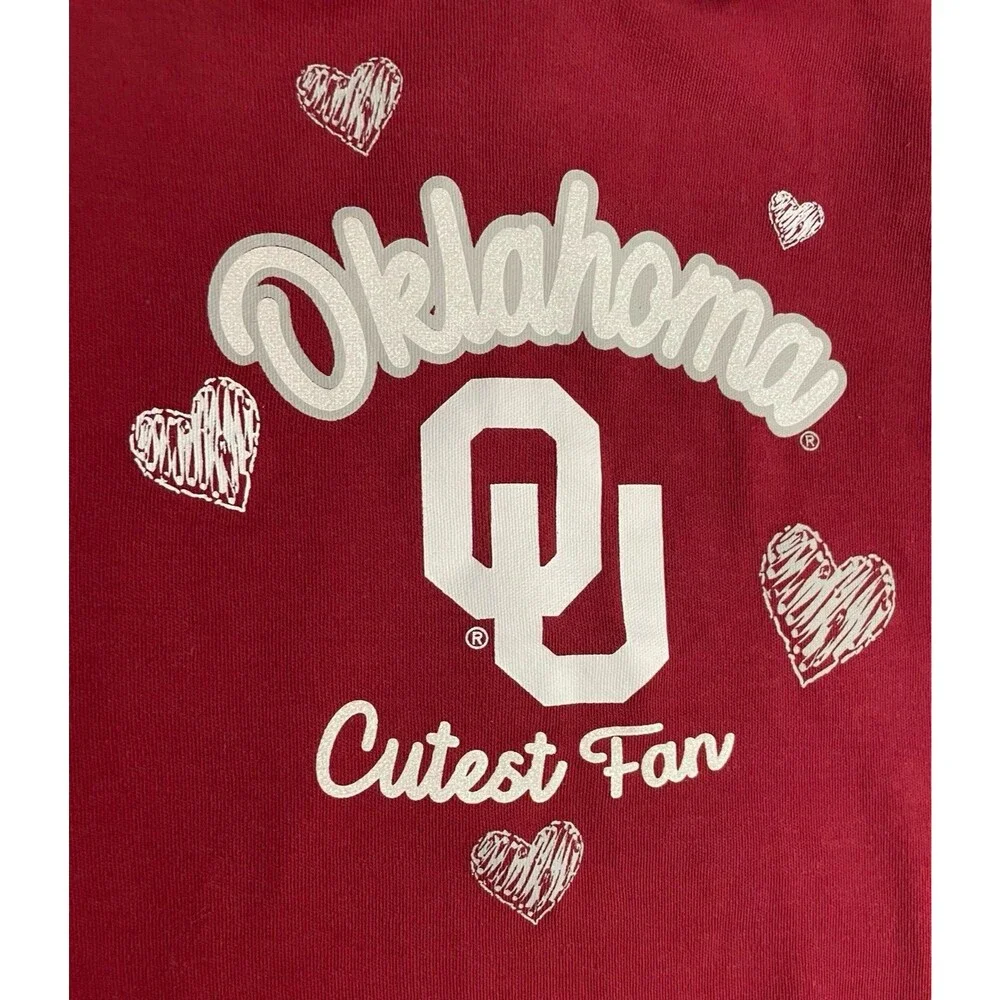 University of Oklahoma OU Little Girl Toddler Onesie Bodysuit, Size 18 months